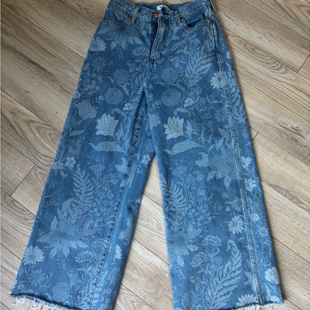 Wrangler Floral Patterned Wide Leg Jeans